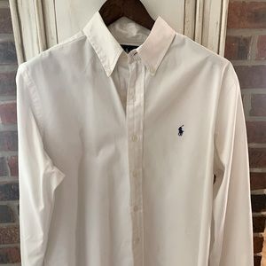 Men’s white Polo Ralph Lauren button up sz Large